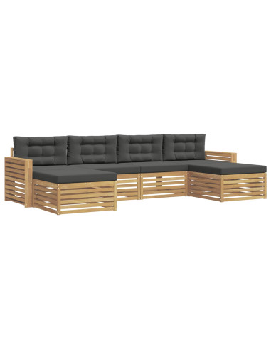 Set di divani da esterno 6 pcs Bianco e Antracite
