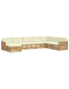 Set di divani da esterno 8 pcs Bianco e Crema 2