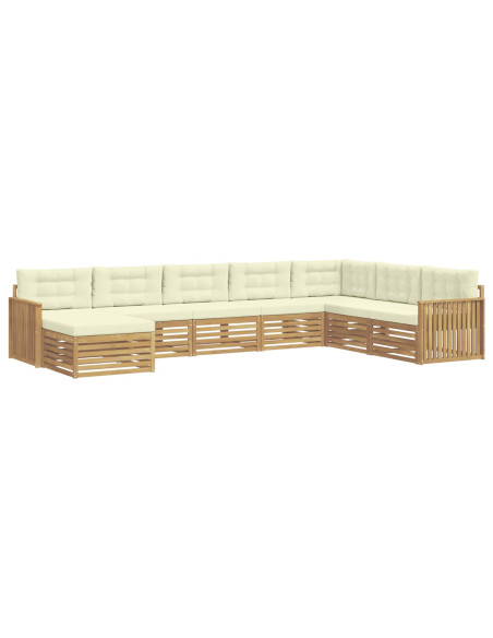 Set di divani da esterno 8 pcs Bianco e Crema