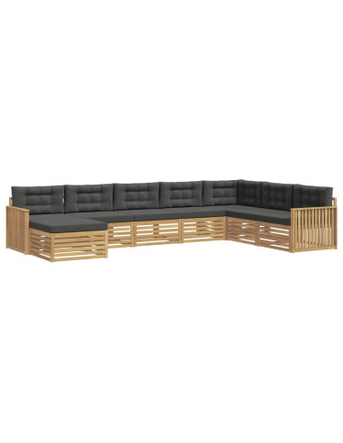 Set di divani da esterno 8 pcs Bianco e Antracite