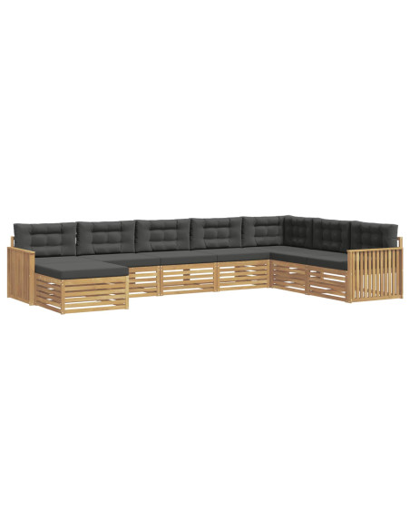 Set di divani da esterno 8 pcs Bianco e Antracite