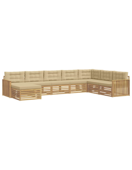 Set di divani da esterno 8 pcs Bianco e Beige