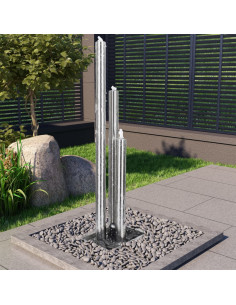Fontana da Giardino Argento 48x34x153 cm in Acciaio Inox