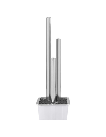 Fontana da Giardino Argento 48x34x153 cm in Acciaio Inox
