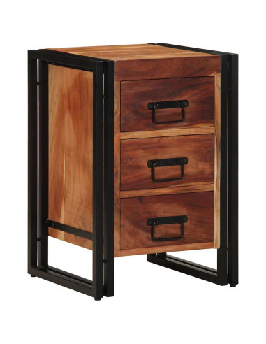 Armadio da Notte 40 x 40 x 59 cm Legno di Acacia Massello