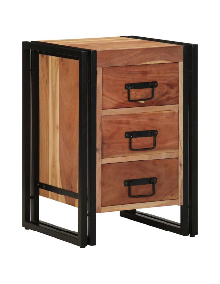 Armadio da Notte 40 x 40 x 59 cm Legno di Acacia Massello