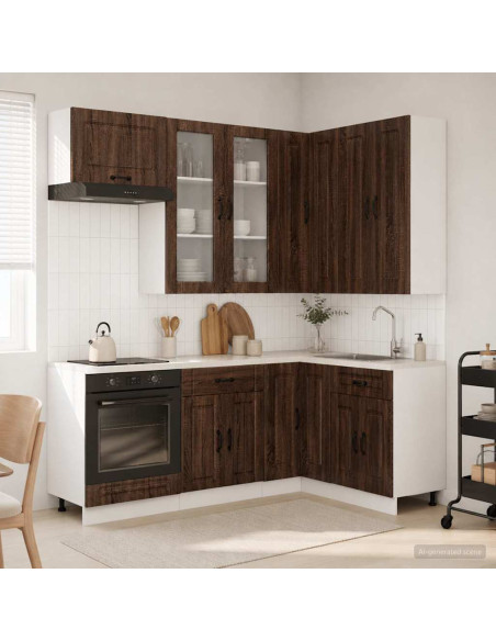 Unità Cucina KALMAR 8 pcs Rovere Marrone Legno ingegnerizzato