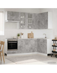 Unità Cucina LYON 8 pcs Grigio Cemento Legno ingegnerizzato