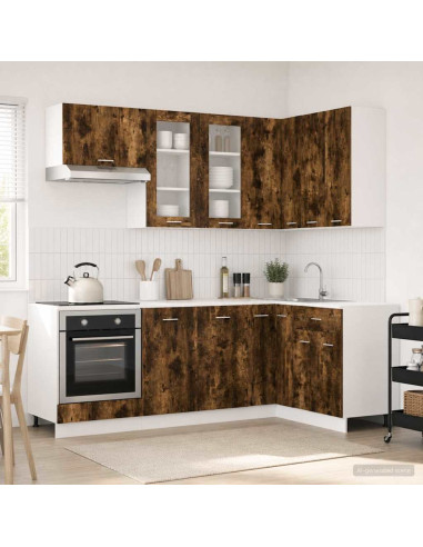 Unità Cucina LYON 8 pcs Rovere Fumo Legno ingegnerizzato