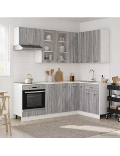 Unità Cucina LYON 8 pcs Sonoma grigio Legno ingegnerizzato