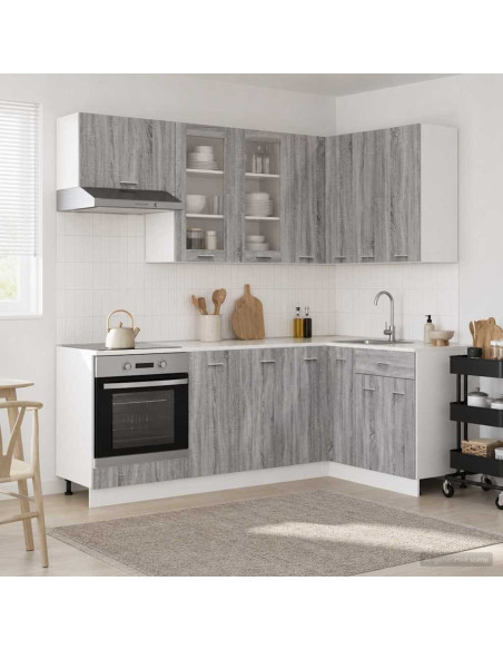 Unità Cucina LYON 8 pcs Sonoma grigio Legno ingegnerizzato