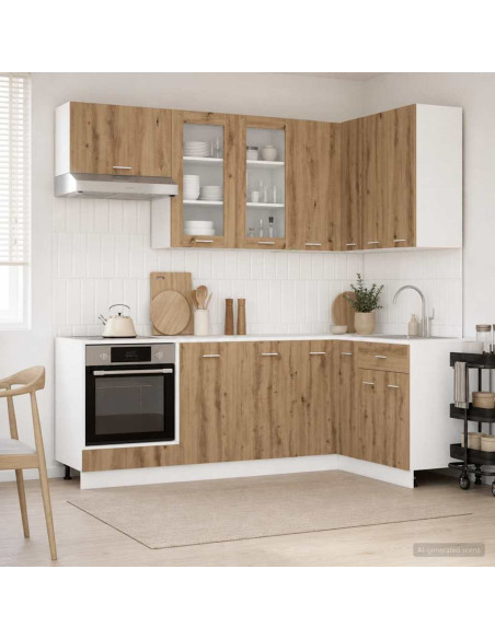 Unità Cucina LYON 8 pcs Rovere Artigianale Legno ingegnerizzato