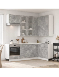 Unità Cucina LYON 8 pcs Grigio Cemento Legno ingegnerizzato