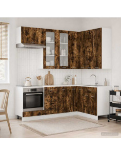 Unità Cucina LYON 8 pcs Rovere Fumo Legno ingegnerizzato