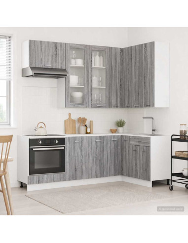 Unità Cucina LYON 8 pcs Sonoma grigio Legno ingegnerizzato