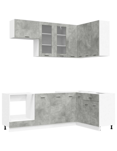 Unità Cucina LYON 8 pcs Grigio Cemento Legno ingegnerizzato