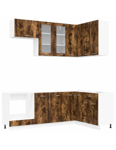 Unità Cucina LYON 8 pcs Rovere Fumo Legno ingegnerizzato 2