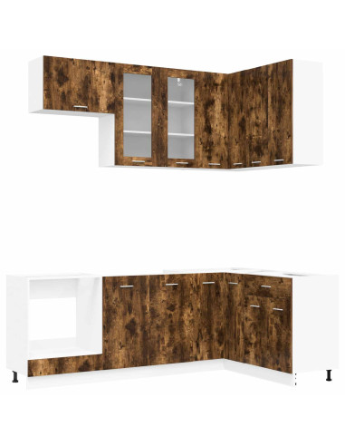 Unità Cucina LYON 8 pcs Rovere Fumo Legno ingegnerizzato