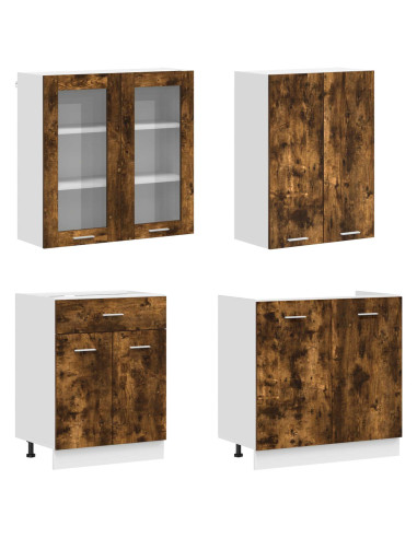 Unità Cucina LYON 8 pcs Rovere Fumo Legno ingegnerizzato