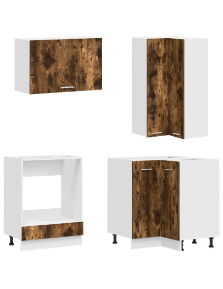 Unità Cucina LYON 8 pcs Rovere Fumo Legno ingegnerizzato