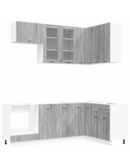 Unità Cucina LYON 8 pcs Sonoma grigio Legno ingegnerizzato