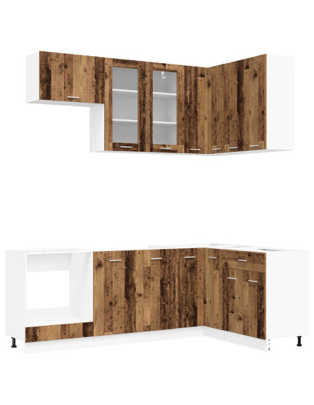 Unità Cucina LYON 8 pcs Legno antico Legno ingegnerizzato