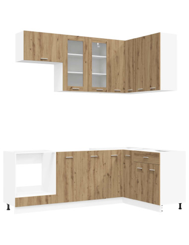 Unità Cucina LYON 8 pcs Rovere Artigianale Legno ingegnerizzato