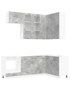 Unità Cucina LYON 8 pcs Grigio Cemento Legno ingegnerizzato 2