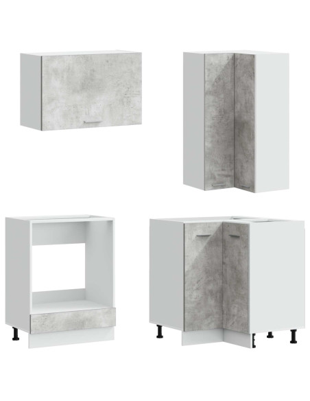 Unità Cucina LYON 8 pcs Grigio Cemento Legno ingegnerizzato