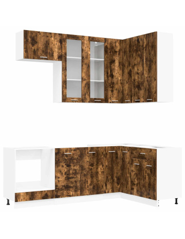 Unità Cucina LYON 8 pcs Rovere Fumo Legno ingegnerizzato