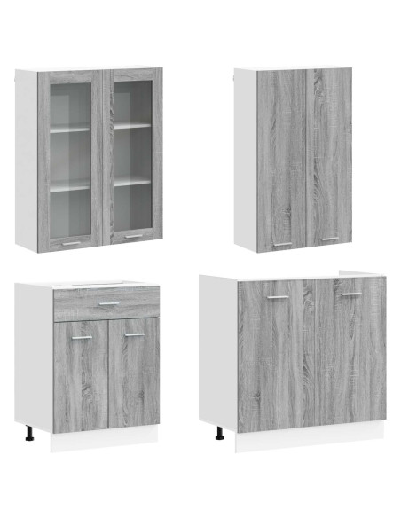 Unità Cucina LYON 8 pcs Sonoma grigio Legno ingegnerizzato