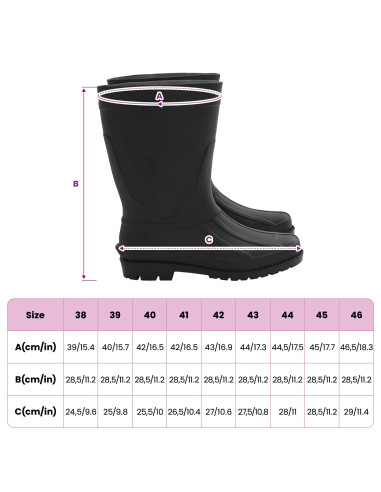 Stivali da pioggia PVC Taglia 46 Nero