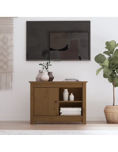 Mobile Porta TV ambra 70x36,5x52 cm in Legno Massello di Pino