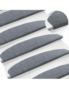 Tappetini per scale autoadesivi 15 pcs Grigio Chiaro 2
