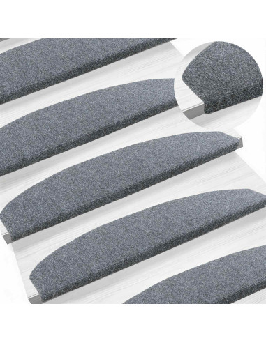 Tappetini per scale autoadesivi 15 pcs Grigio Chiaro