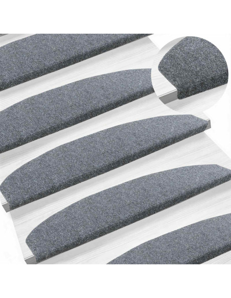 Tappetini per scale autoadesivi 15 pcs Grigio Chiaro