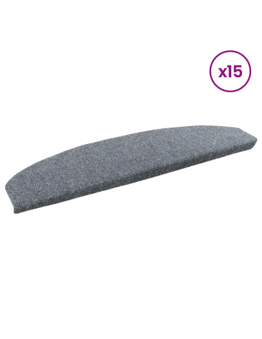 Tappetini per scale autoadesivi 15 pcs Grigio Chiaro