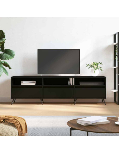 Mobile Porta TV Nero 150x30x44,5 cm in Legno Multistrato