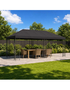 Copertura Tenda Gazebo 6 x 3 m Antracite Poliestere 190