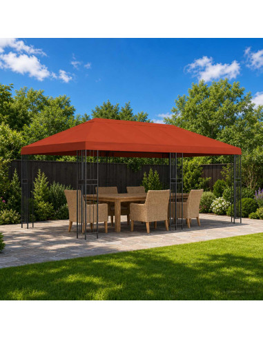 Copertura Tenda Gazebo 6 x 3 m Terracotta Poliestere 190