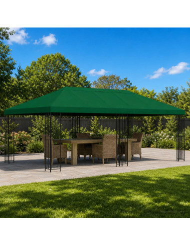 Copertura Tenda Gazebo 6 x 3 m Verde Poliestere 190