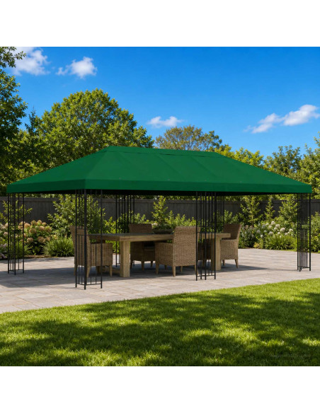 Copertura Tenda Gazebo 6 x 3 m Verde Poliestere 190