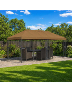 Copertura Tenda Gazebo 6 x 3 m Tortora Poliestere 190