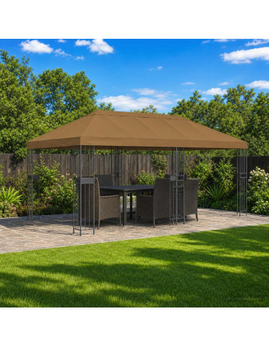 Copertura Tenda Gazebo 6 x 3 m Tortora Poliestere 190