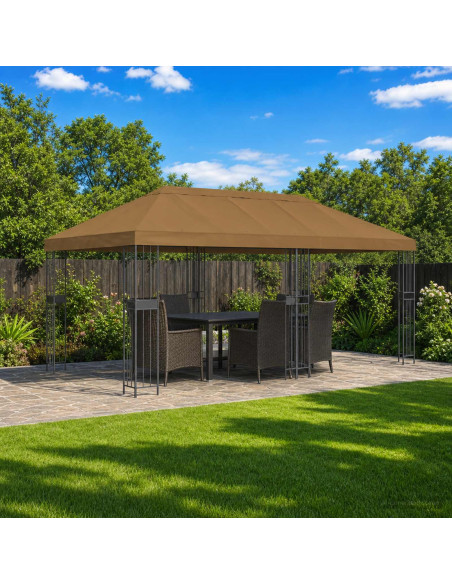 Copertura Tenda Gazebo 6 x 3 m Tortora Poliestere 190