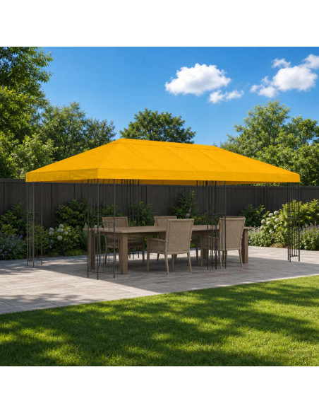 Copertura Tenda Gazebo 6 x 3 m Giallo Poliestere 190