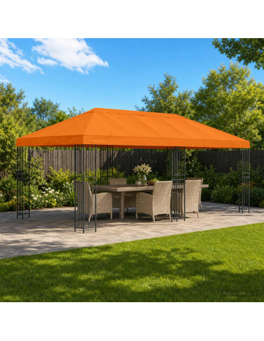 Copertura Tenda Gazebo 6 x 3 m Arancione Poliestere 190