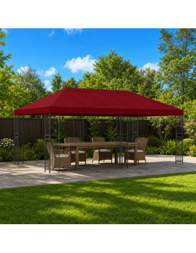 Copertura Tenda Gazebo 6 x 3 m Borgogna Poliestere 190