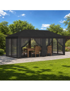 Copertura Gazebo con Pareti Laterali 6 x 3 m Antracite