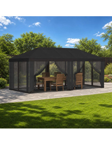 Copertura Gazebo con Pareti Laterali 6 x 3 m Antracite